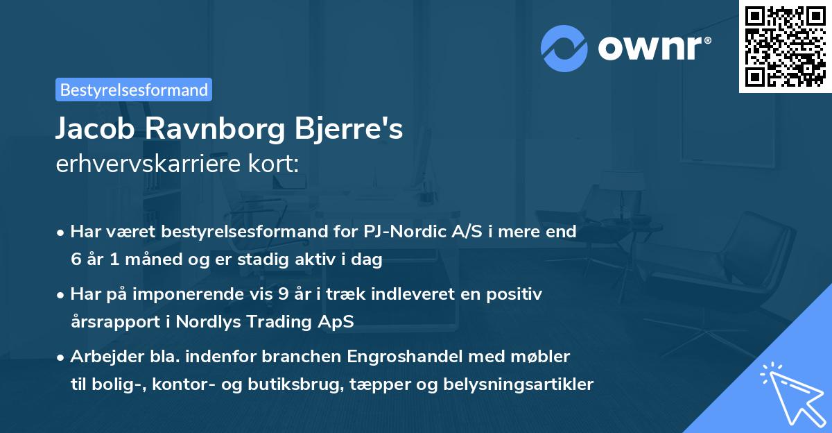 Jacob Ravnborg Bjerre's erhvervskarriere kort