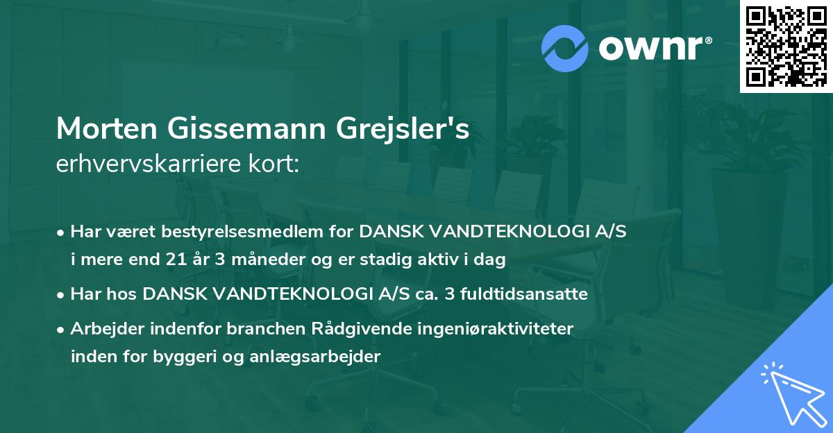 Morten Gissemann Grejsler's erhvervskarriere kort