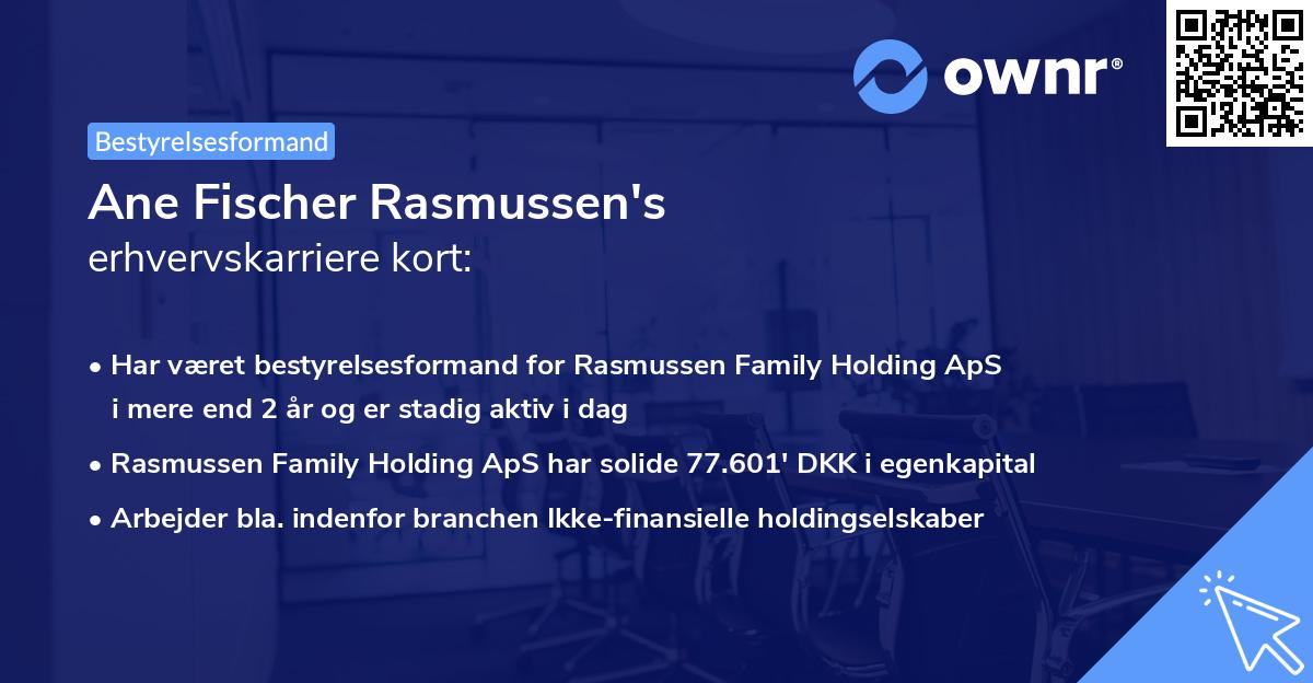 Ane Fischer Rasmussen's erhvervskarriere kort