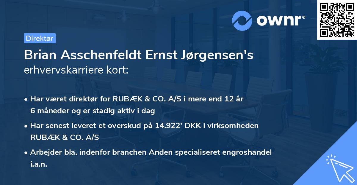 Brian Asschenfeldt Ernst Jørgensen's erhvervskarriere kort