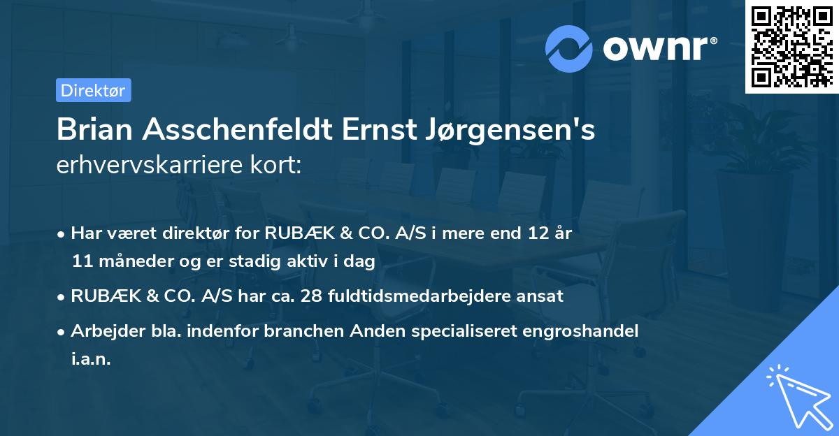 Brian Asschenfeldt Ernst Jørgensen's erhvervskarriere kort