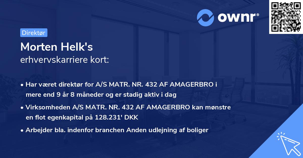Morten Helk's erhvervskarriere kort
