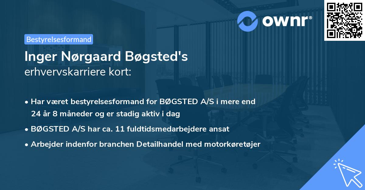 Inger Nørgaard Bøgsted's erhvervskarriere kort