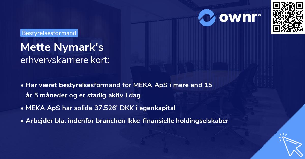 Mette Nymark's erhvervskarriere kort
