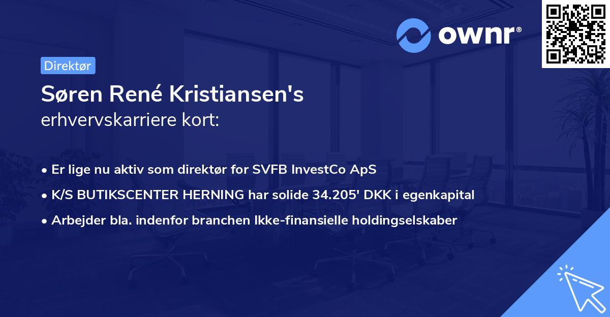 Søren René Kristiansen's erhvervskarriere kort