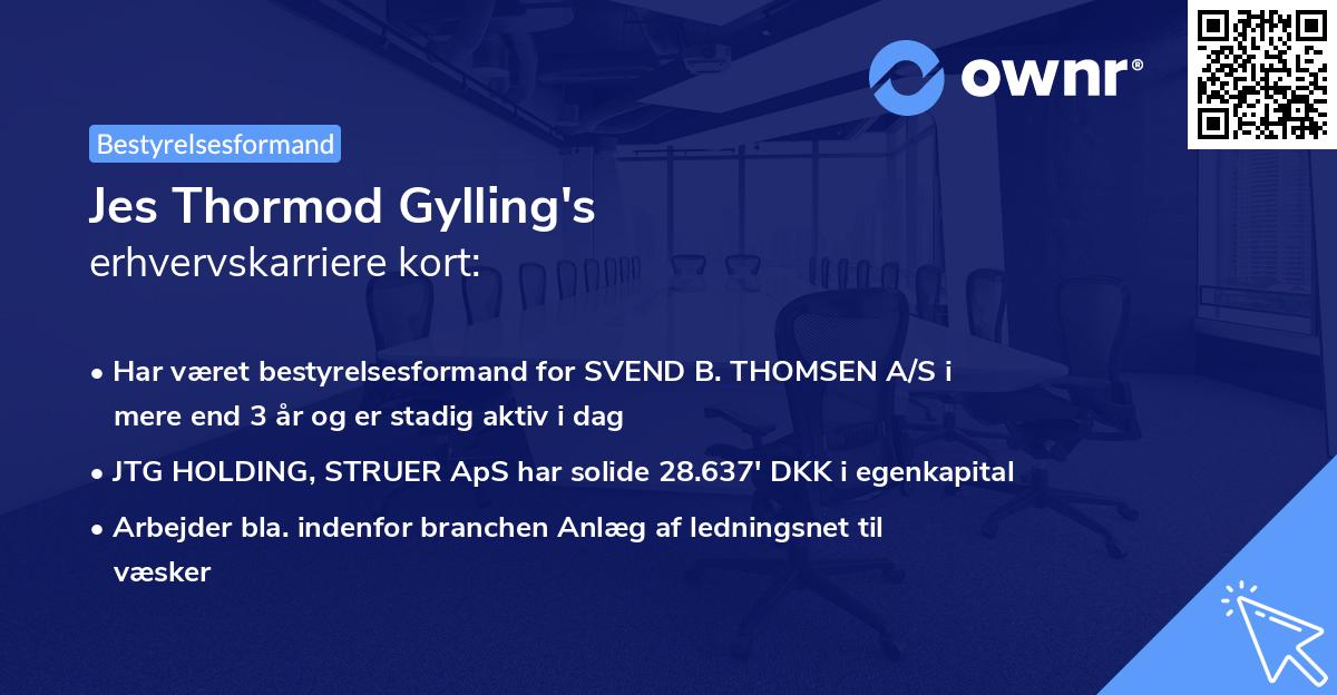 Jes Thormod Gylling's erhvervskarriere kort
