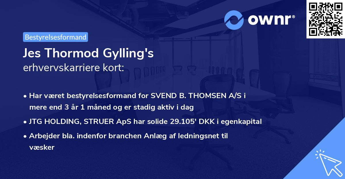 Jes Thormod Gylling's erhvervskarriere kort