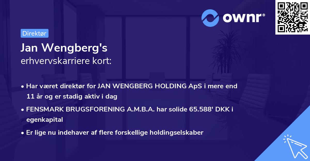 Jan Wengberg's erhvervskarriere kort