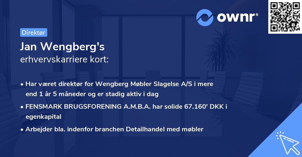Jan Wengberg's erhvervskarriere kort