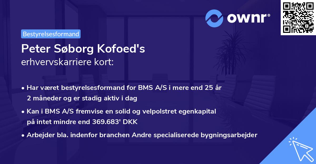 Peter Søborg Kofoed's erhvervskarriere kort