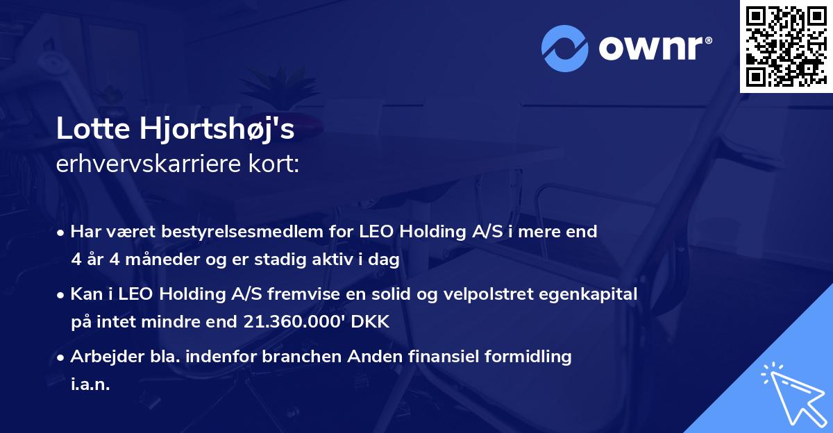 Lotte Hjortshøj's erhvervskarriere kort