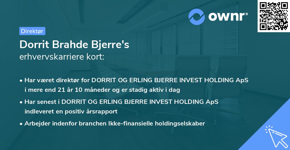 Dorrit Brahde Bjerre's erhvervskarriere kort