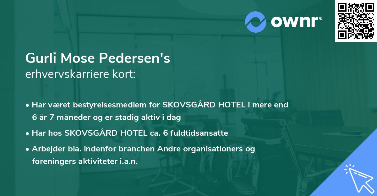 Gurli Mose Pedersen's erhvervskarriere kort