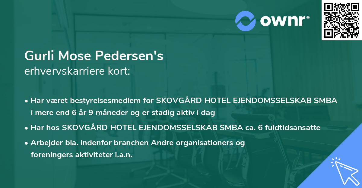 Gurli Mose Pedersen's erhvervskarriere kort