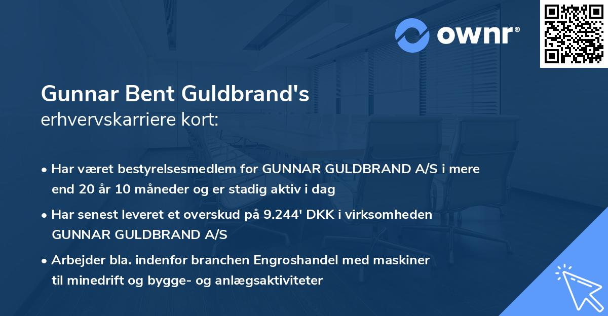 Gunnar Bent Guldbrand's erhvervskarriere kort