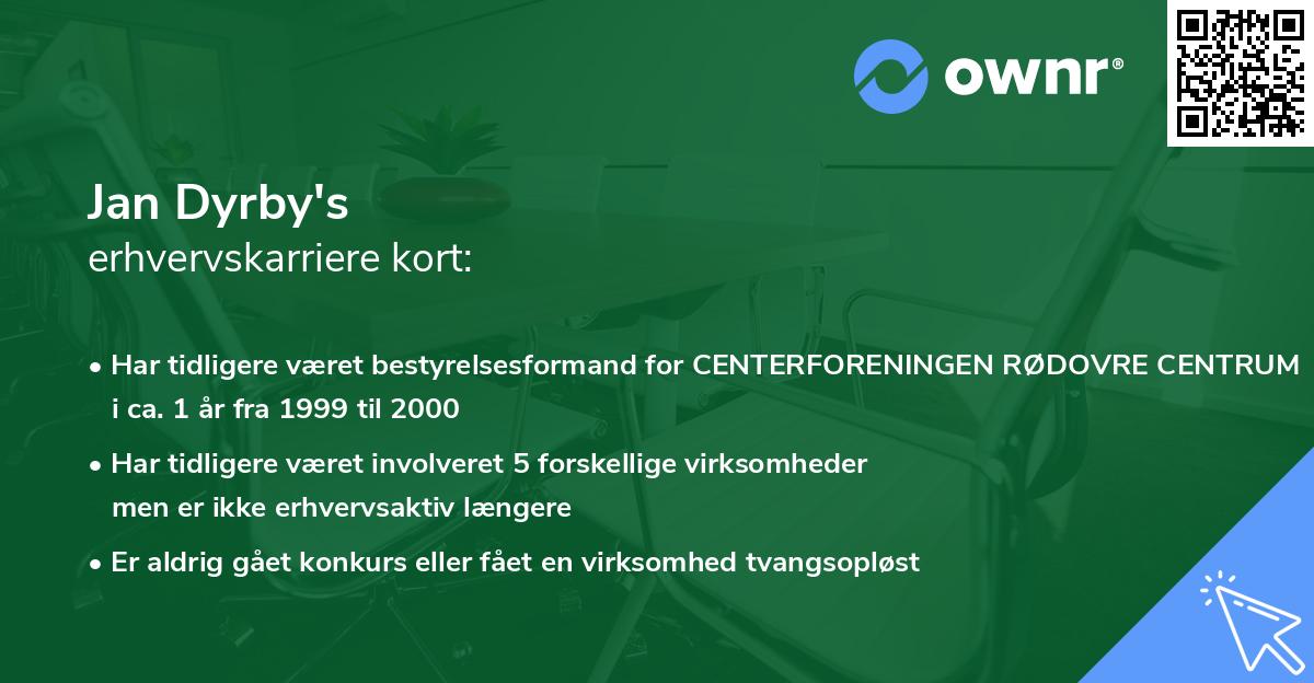 Jan Dyrby's erhvervskarriere kort