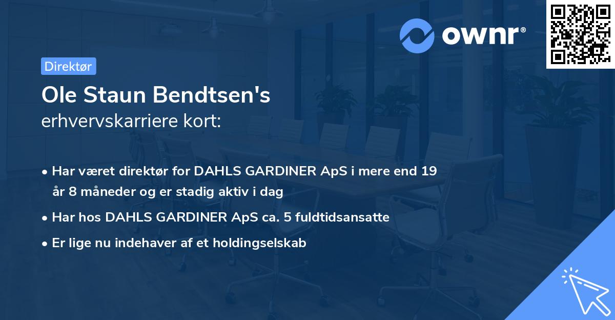Ole Staun Bendtsen's erhvervskarriere kort