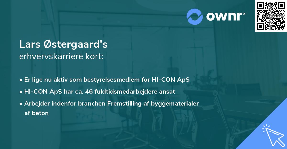Lars Østergaard's erhvervskarriere kort