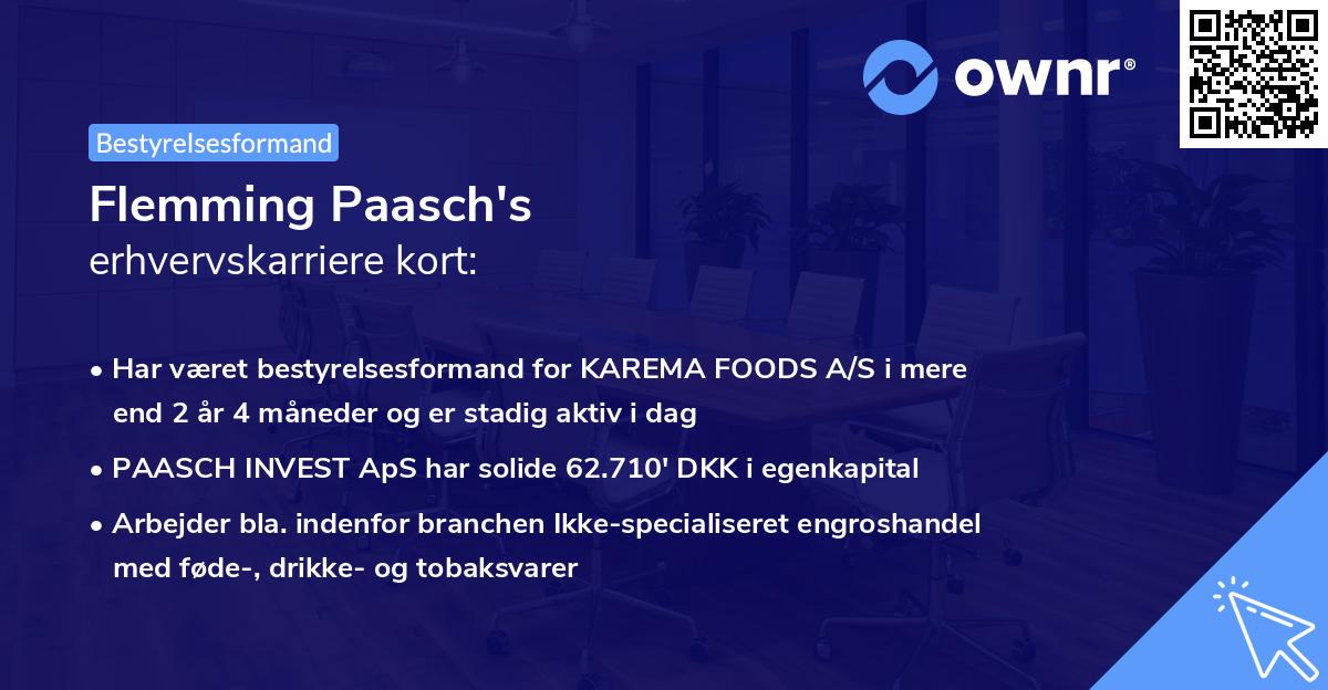Flemming Paasch's erhvervskarriere kort