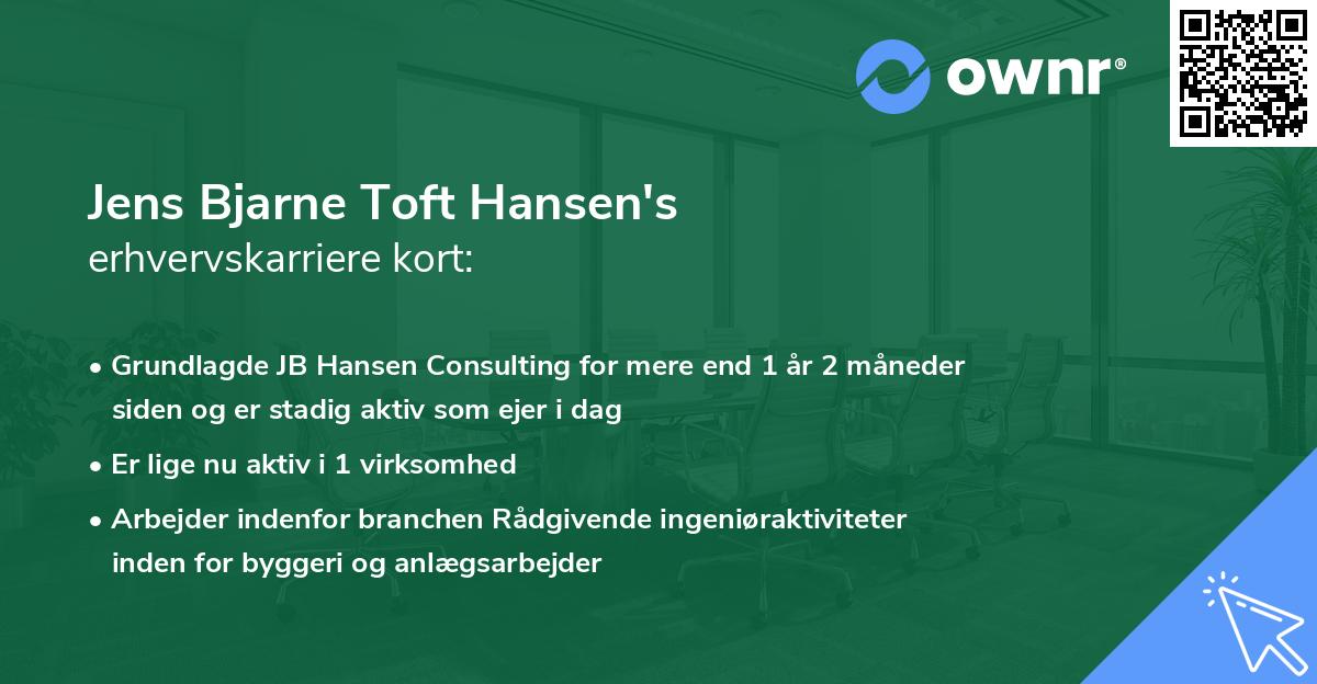 Jens Bjarne Toft Hansen's erhvervskarriere kort