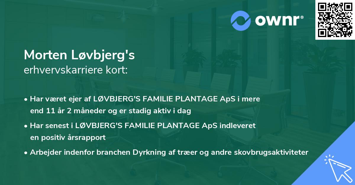 Morten Løvbjerg's erhvervskarriere kort