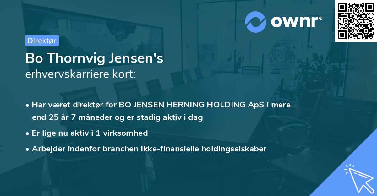 Bo Thornvig Jensen's erhvervskarriere kort
