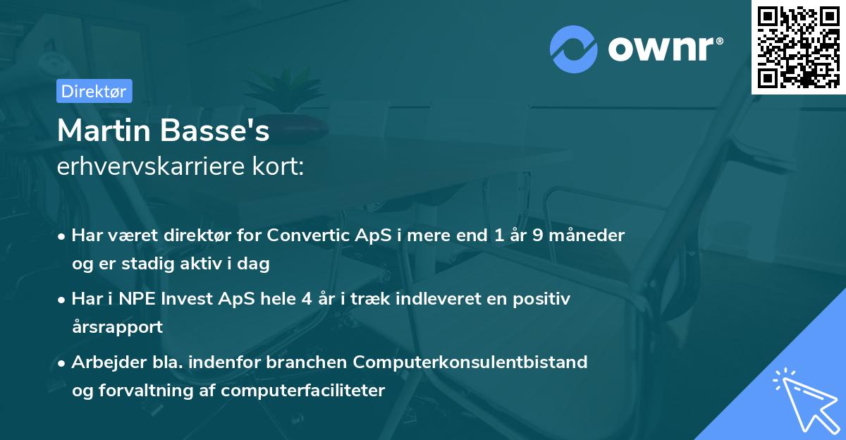 Martin Basse's erhvervskarriere kort