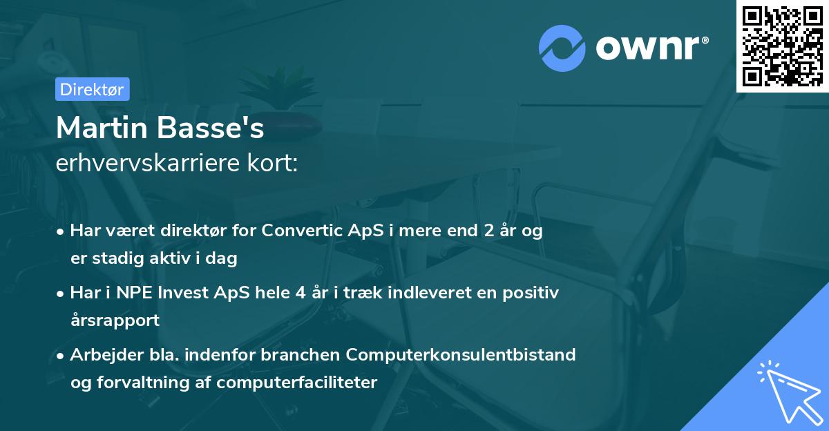 Martin Basse's erhvervskarriere kort