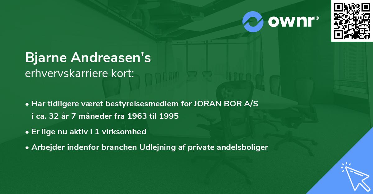 Bjarne Andreasen's erhvervskarriere kort