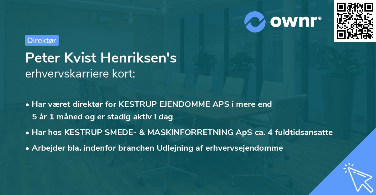 Peter Kvist Henriksen's erhvervskarriere kort