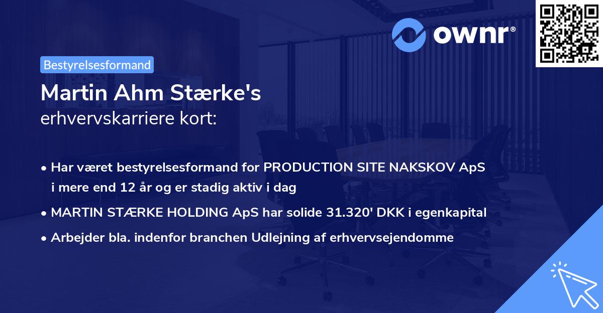 Martin Ahm Stærke's erhvervskarriere kort