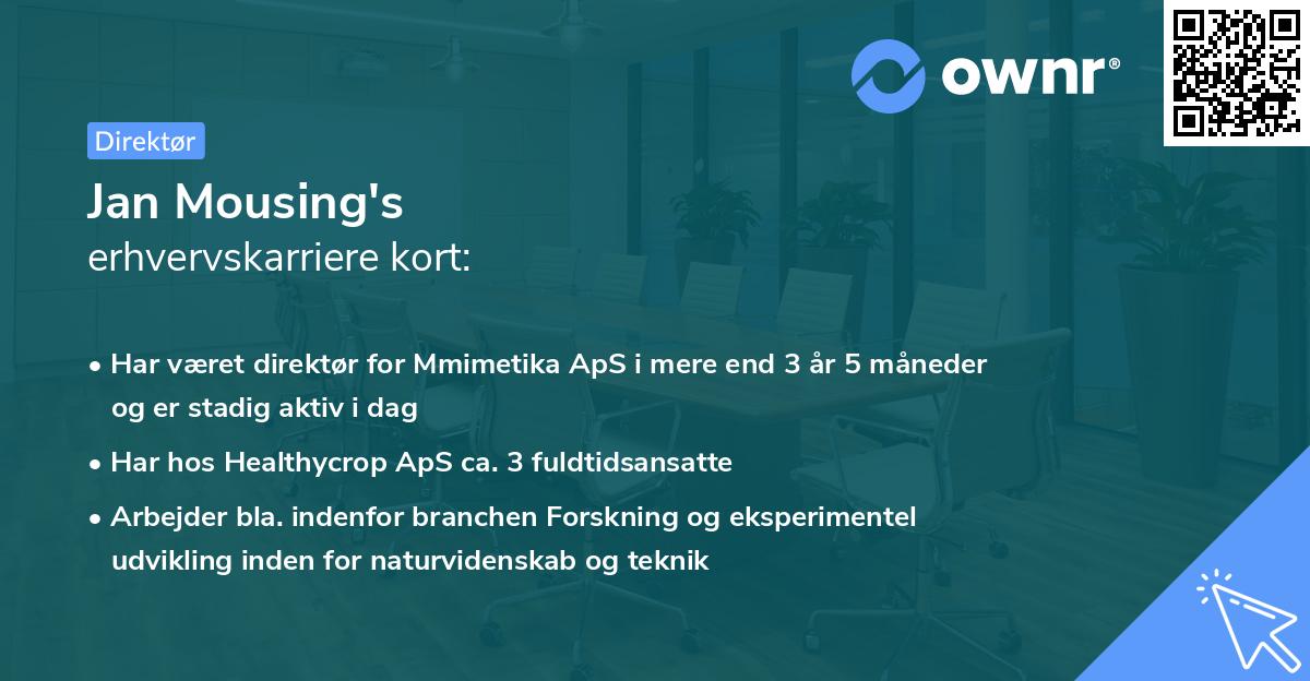 Jan Mousing's erhvervskarriere kort