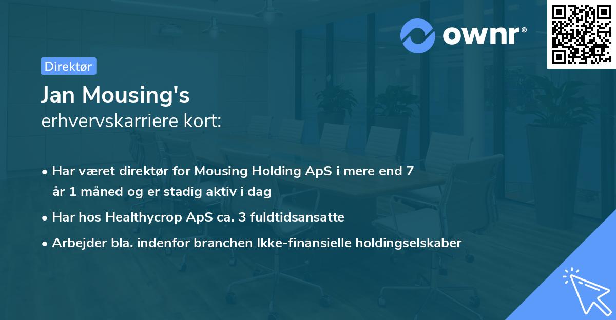 Jan Mousing's erhvervskarriere kort