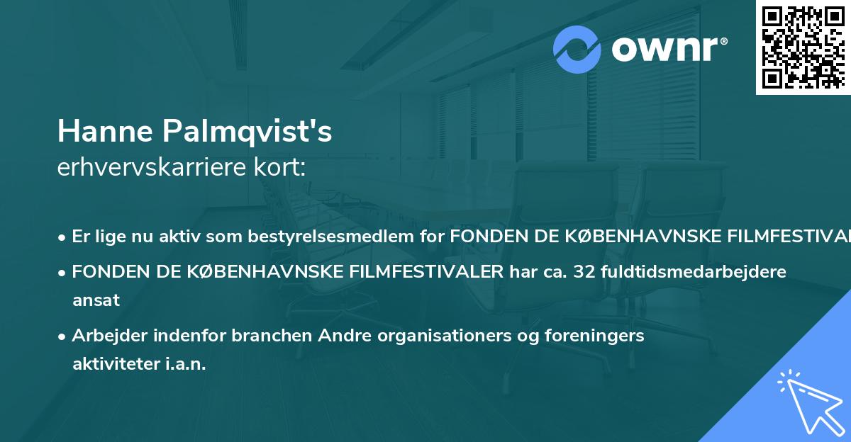 Hanne Palmqvist's erhvervskarriere kort