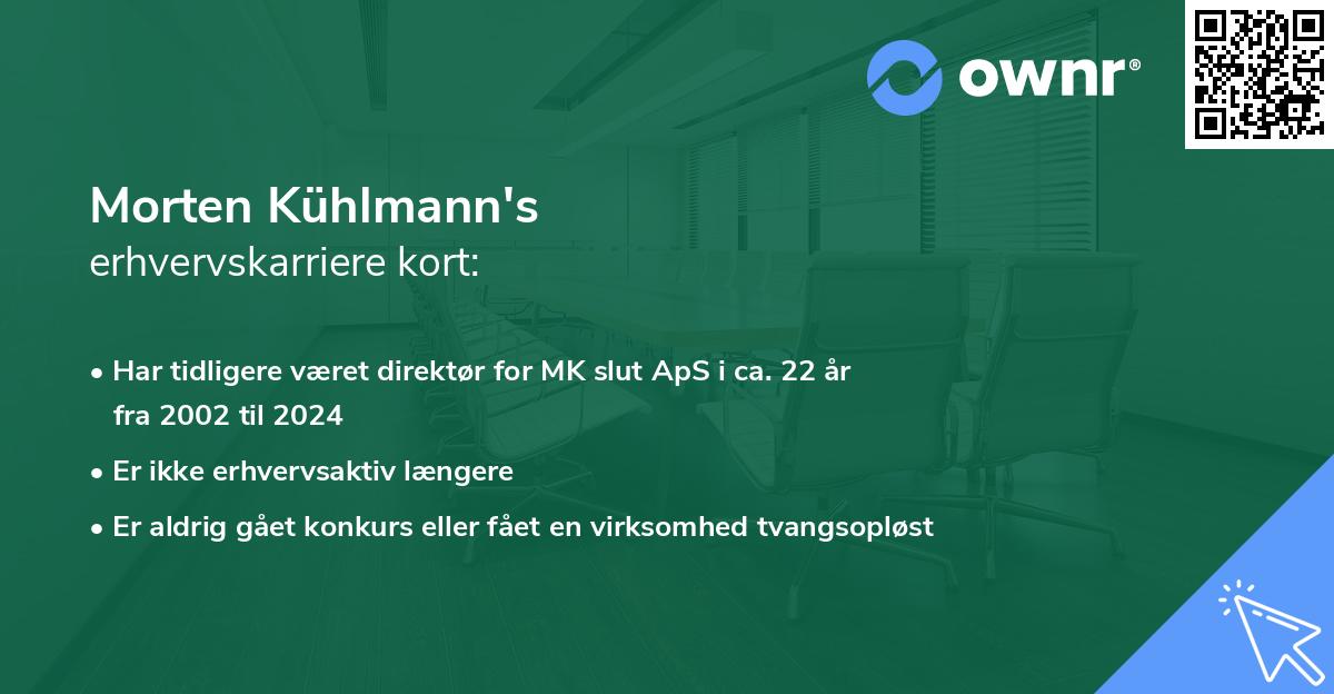 Morten Kühlmann's erhvervskarriere kort