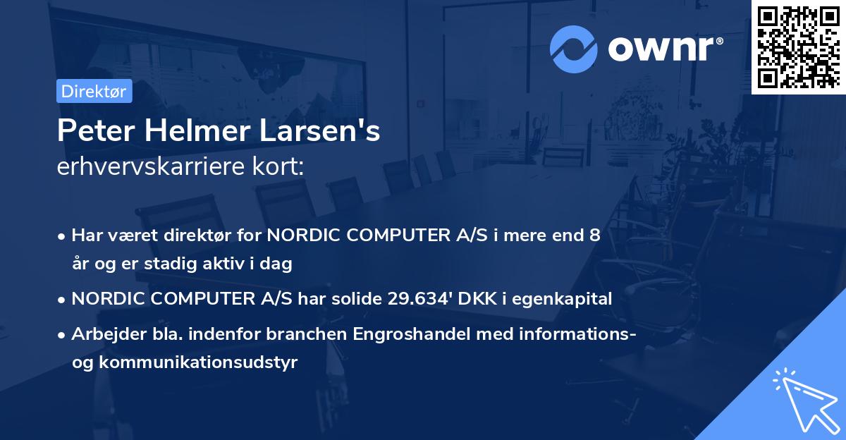 Peter Helmer Larsen's erhvervskarriere kort