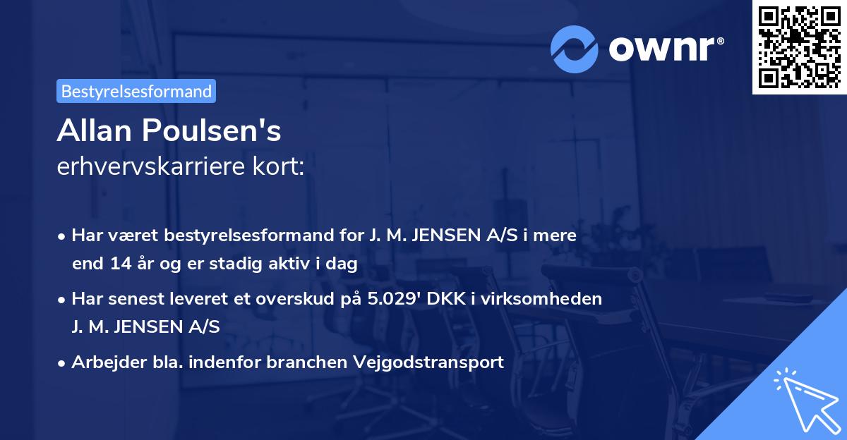 Allan Poulsen's erhvervskarriere kort