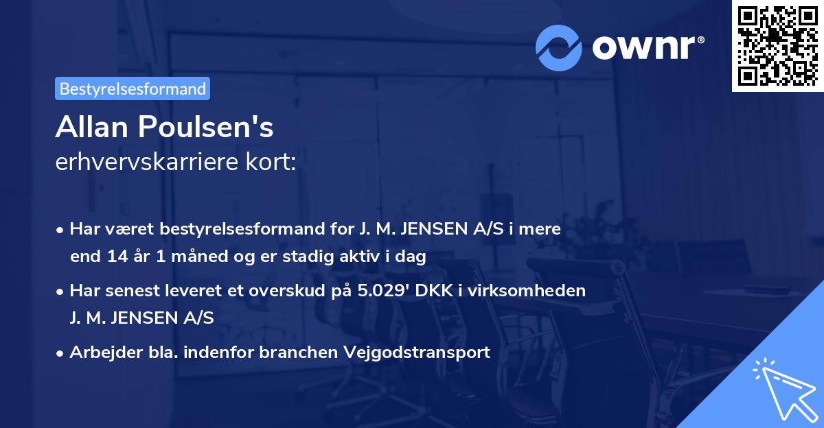 Allan Poulsen's erhvervskarriere kort