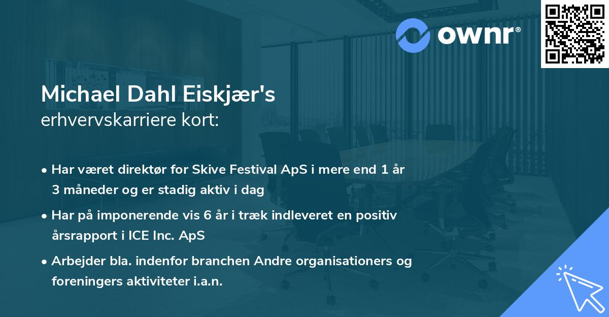 Michael Dahl Eiskjær's erhvervskarriere kort