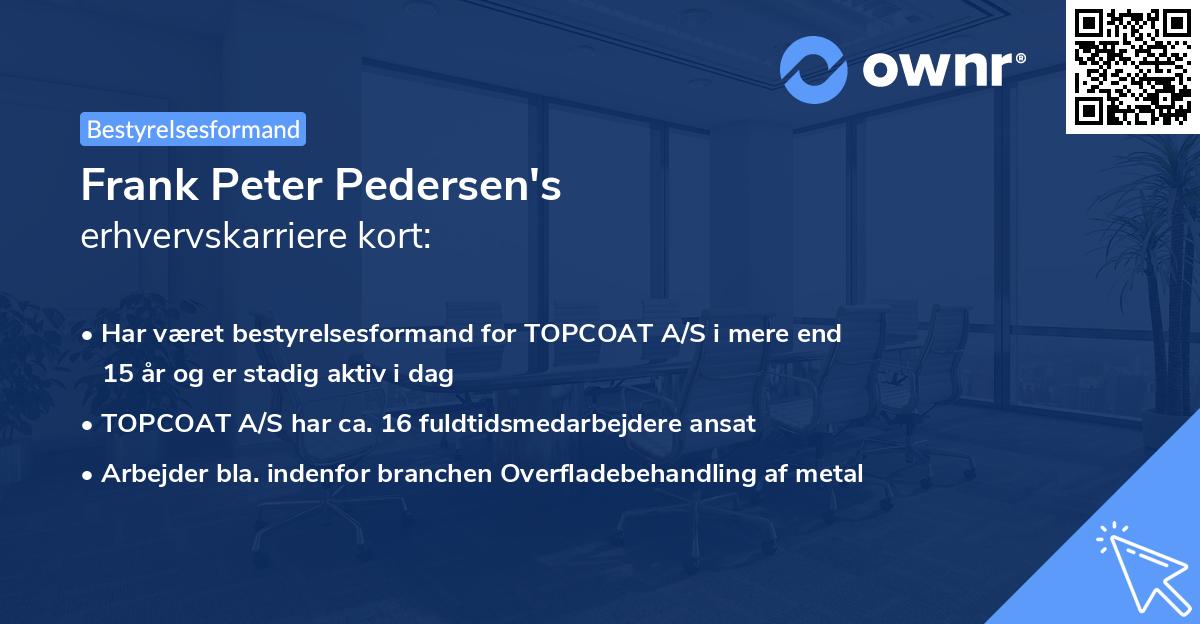 Frank Peter Pedersen's erhvervskarriere kort