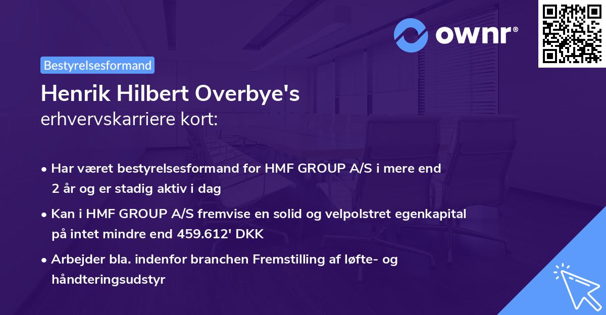 Henrik Hilbert Overbye's erhvervskarriere kort