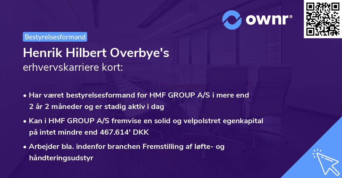 Henrik Hilbert Overbye's erhvervskarriere kort