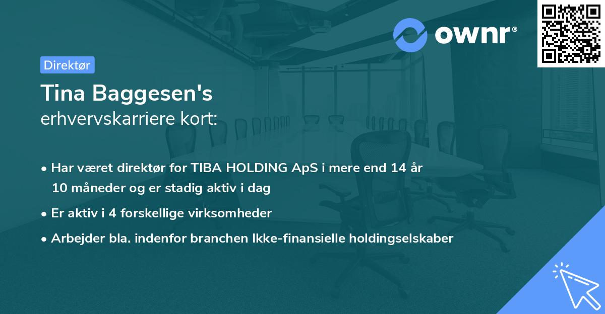 Tina Baggesen's erhvervskarriere kort