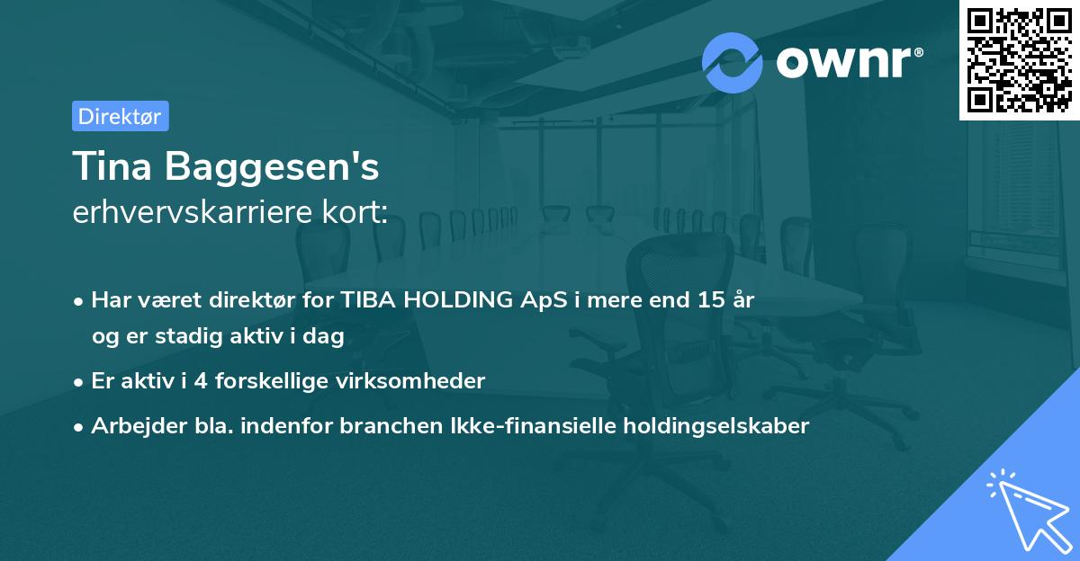 Tina Baggesen's erhvervskarriere kort