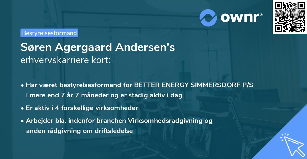 Søren Agergaard Andersen's erhvervskarriere kort