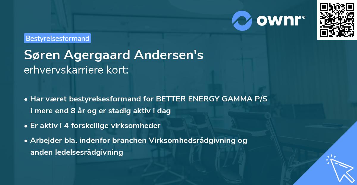 Søren Agergaard Andersen's erhvervskarriere kort
