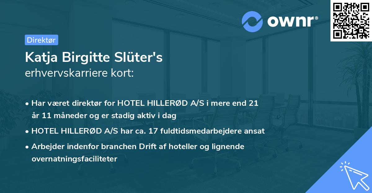 Katja Birgitte Slüter's erhvervskarriere kort