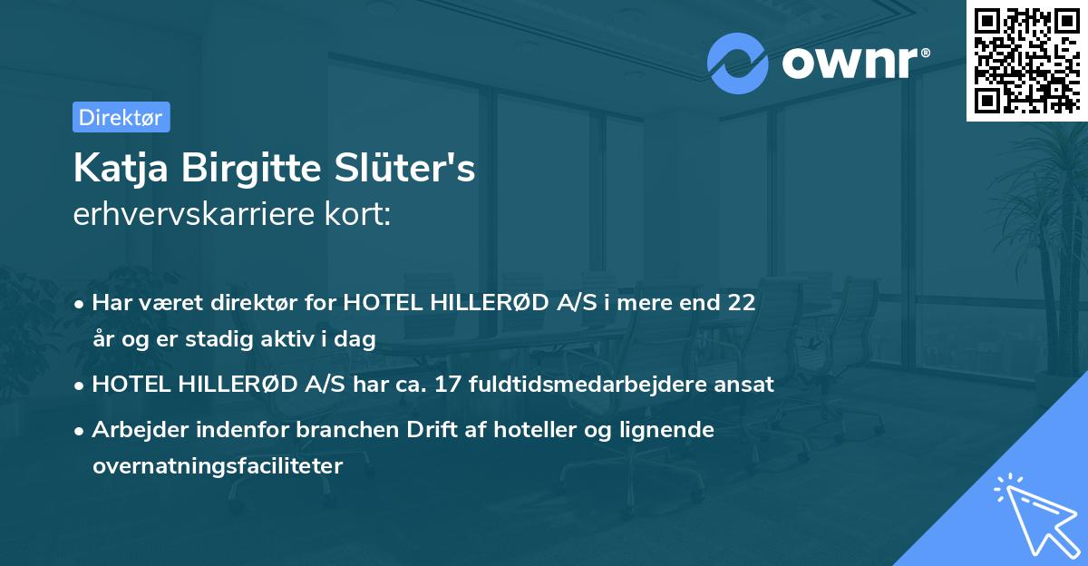 Katja Birgitte Slüter's erhvervskarriere kort