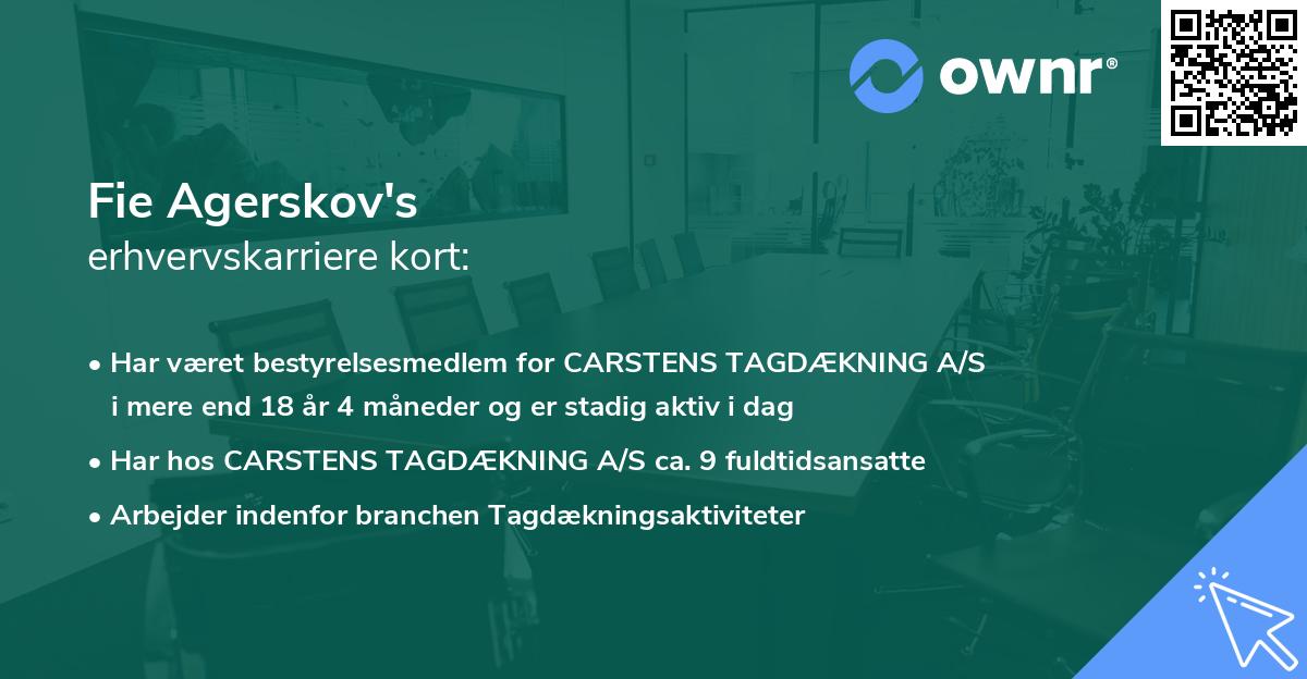 Fie Agerskov's erhvervskarriere kort
