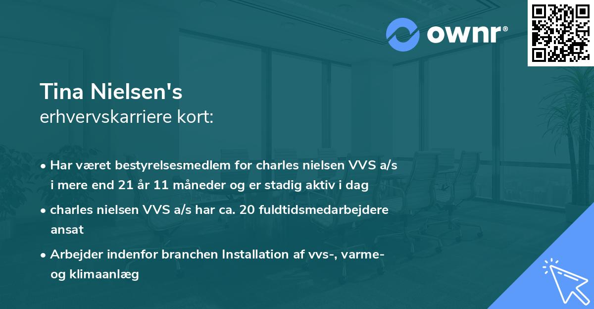 Tina Nielsen's erhvervskarriere kort